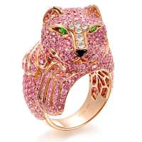 喜钻 奢华红宝石 猎豹迷情 钻石 结婚女戒指豪华 R0166