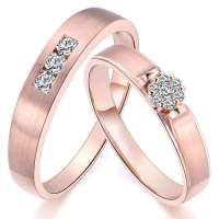 喜钻 18K玫瑰金20分情侣对戒南非钻石戒指H0102