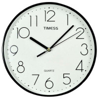 天美时Timess静音扫描凸字挂钟典雅黑F-814B