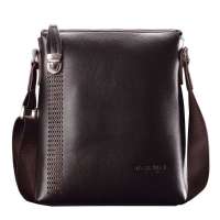 丹马仕（D.M.S）2012新款男士时尚休闲横款单肩斜跨包深棕色DA003-02