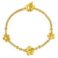 周生生 黄金(足金)金球间花仔手链 17厘米 12772b (8.09克)