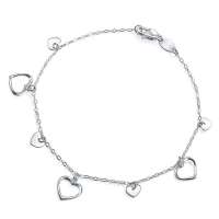 周生生 Pt950铂金心影吊心手链 18厘米 45262b