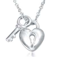 周生生 Pt950铂金心影心锁匙项链 40厘米 47008n
