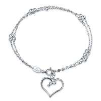 周生生 Pt950铂金心形手链 17厘米 54296b