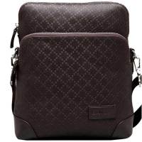 binger宾格尊贵系列压花牛皮商务新款男式单肩包101081咖啡