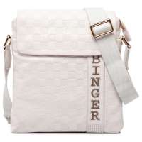 binger宾格格调系列头层摔纹牛皮单肩包100561白