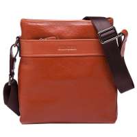 binger/宾格韩版情侣风真牛皮简约斜挎包111101橙