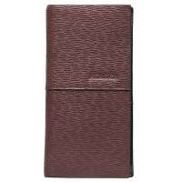 binger宾格十字纹头层牛皮长款钱包310043咖啡