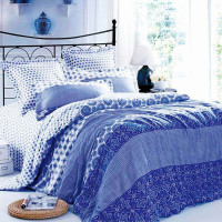 红富士家纺 幸福异域床品组合套件 青花瓷 蓝