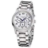 汉爱多功能急速赛车计时男士手表H4.5709G白面钢带