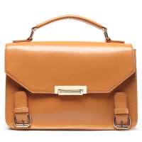 优哈优哈纯色定型单肩包WD0637咖啡