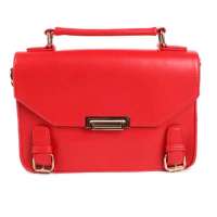 优哈优哈纯色定型单肩包WD0637酒红