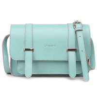 优哈优哈纯色复古斜挎包WD0750蓝色