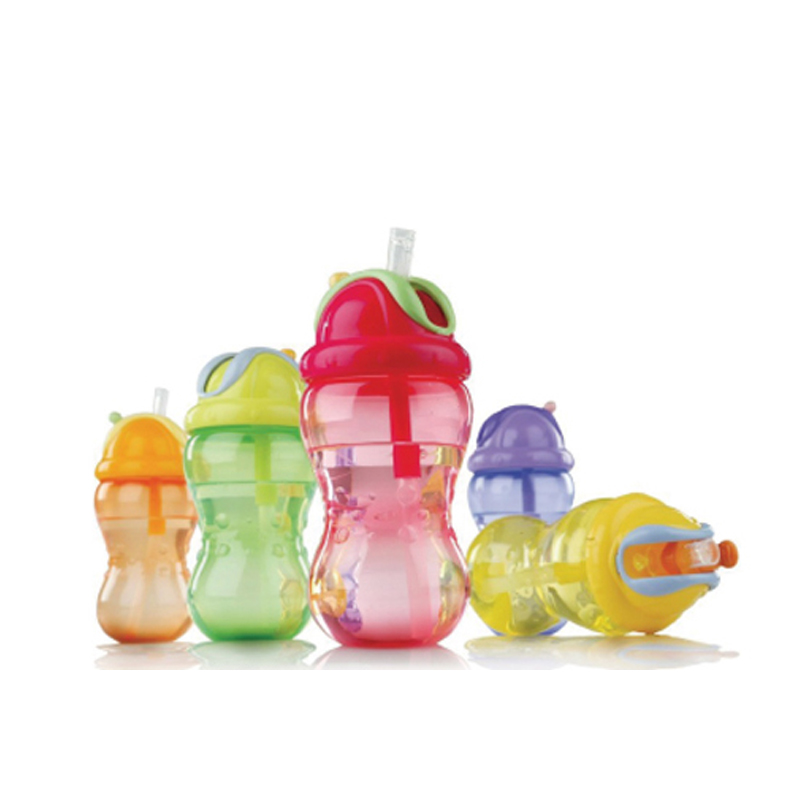 努比(Nuby)355ml防漏训练吸管水杯(有硅胶圈/颜色随机)92101高清大图