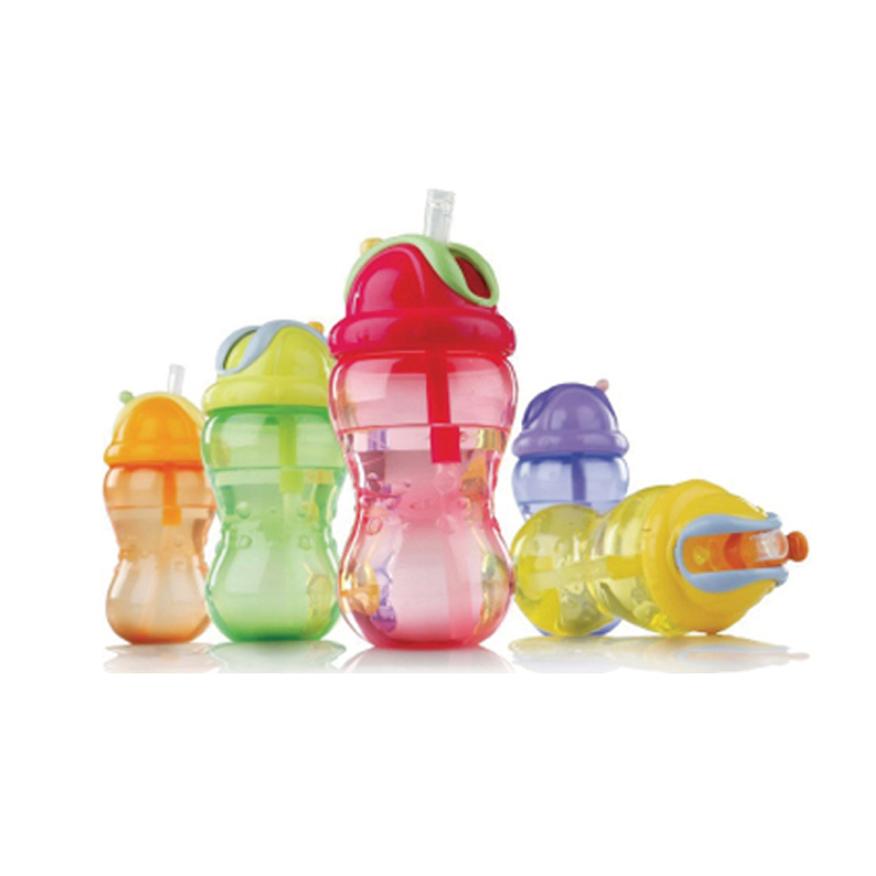 努比(Nuby)355ml防漏训练吸管水杯(有硅胶圈/颜色随机)92101高清大图