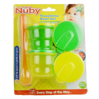 努比Nuby4件组带勺储食碗(4色装)