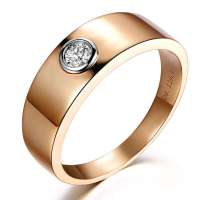 喜钻 18K玫瑰金 18分南非天然钻石 男戒B0203-1