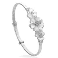 张银匠饰品s990足银手镯花开富贵19g多