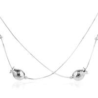 张银匠饰品s925纯银接吻鱼双层项链