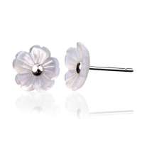 张银匠饰品s925纯银映日荷花耳钉