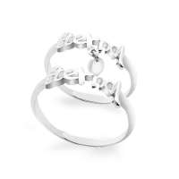 张银匠饰品s925纯银字母情缘戒指女戒尾戒