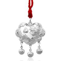 张银匠饰品s925纯银银龙戏珠童锁6-7g