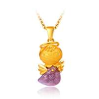 周大福褔星宝宝系列定价足金吊坠R10095