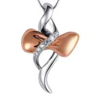 潮宏基正品 灵动系列 萦绕 黄/红18K金钻石吊坠