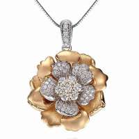 潮宏基正品 韵味 18K白/黄/彩/玫瑰金钻石吊坠