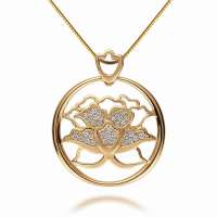 潮宏基正品 秀悦 18K白/黄/玫瑰金钻石吊坠