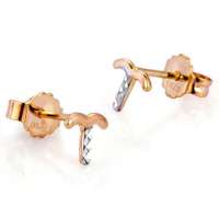 潮宏基正品 十二星座 白羊座 彩18K金耳钉