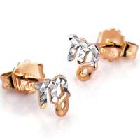 潮宏基正品 十二星座 天蝎座 彩18K金耳钉