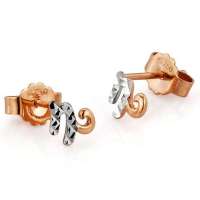 潮宏基正品 十二星座 魔羯座 彩18K金耳钉