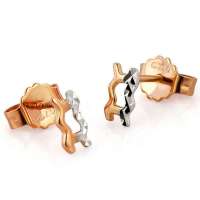 潮宏基正品 十二星座 水瓶座 彩18K金耳钉