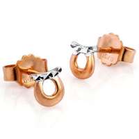 潮宏基正品 十二星座 金牛座 彩18K金耳钉