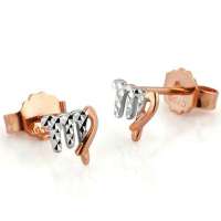 潮宏基正品 十二星座 处女座 彩18K金耳钉