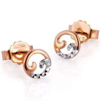 潮宏基正品 十二星座 巨蟹座 彩18K金耳钉