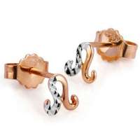 潮宏基正品 十二星座 狮子座 彩18K金耳钉