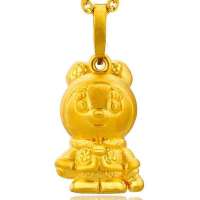 潮宏基正品 哆啦A梦 哆啦咪 旗袍 黄金足金吊坠