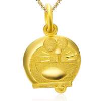 潮宏基正品 哆啦A梦 表情吊坠 喜悦 黄金/足金吊坠