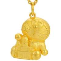 潮宏基正品 哆啦A梦 伦敦印象系列-圣保罗大教堂 黄金/足金吊坠