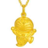 潮宏基正品 哆啦A梦 伦敦印象系列-奖牌 黄金/足金吊坠