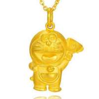 潮宏基正品 哆啦A梦 伦敦印象系列-奖杯 黄金/足金吊坠