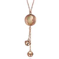 潮宏基正品 哆啦A梦 18K金铃铛母贝坠链 第二季Q02