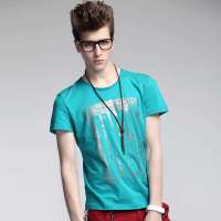 Moonbasa梦芭莎 ING2ING男装欧美风大字母烫银短袖T恤082012231(宝石绿/S)