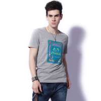 Cendile圣迪勒夏日么么情景圆领短TY036(灰色/M)