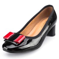 MESOPOTAMIA美索不达米亚蝴蝶结羊皮粗跟高跟女鞋809