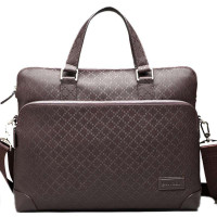 binger宾格商务横款软面牛皮时尚手提公文包101083咖啡