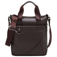 binger宾格剪裁系头层水染牛皮手提包190194棕