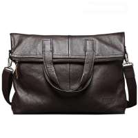 binger宾格高档头层牛皮休闲男包公文包120253咖啡
